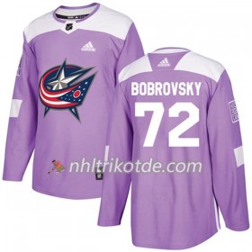 Blue Jackets Trikot Sergei Bobrovsky 72 Adidas 2017-2018 Lila Fights Cancer Practice Authentic - Herren